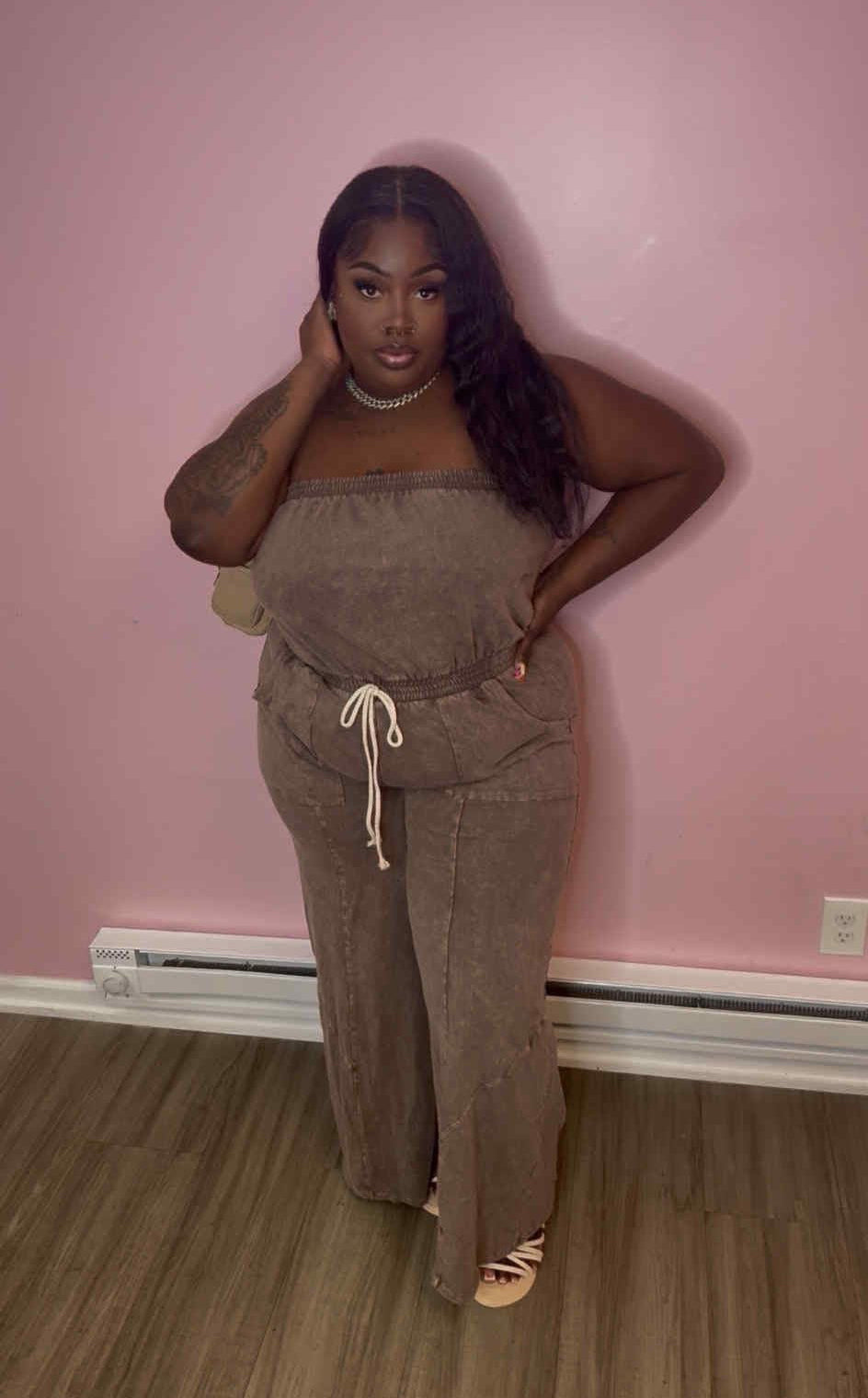 Stella cinched waist jumpsuit