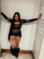 Load image into Gallery viewer, Amoura fishnet romper
