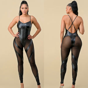 Attention seeking mesh jumpsuit